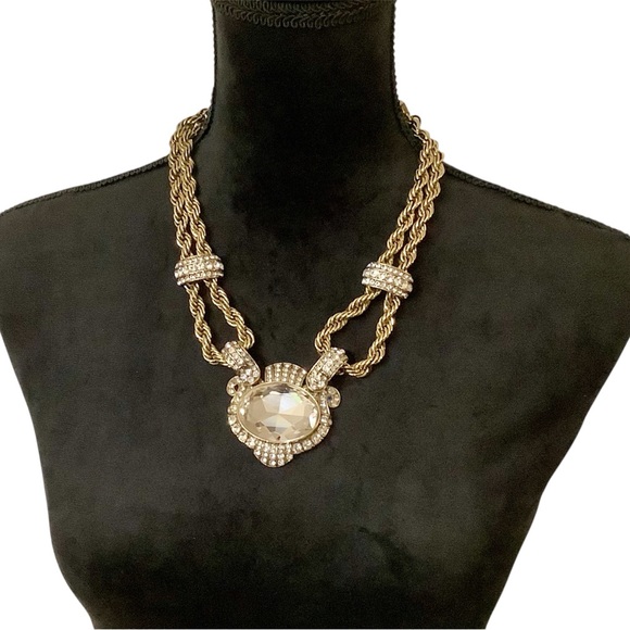 Heidi Daus Gold and Silver Statement Piece Necklace. NIB - Picture 3 of 8